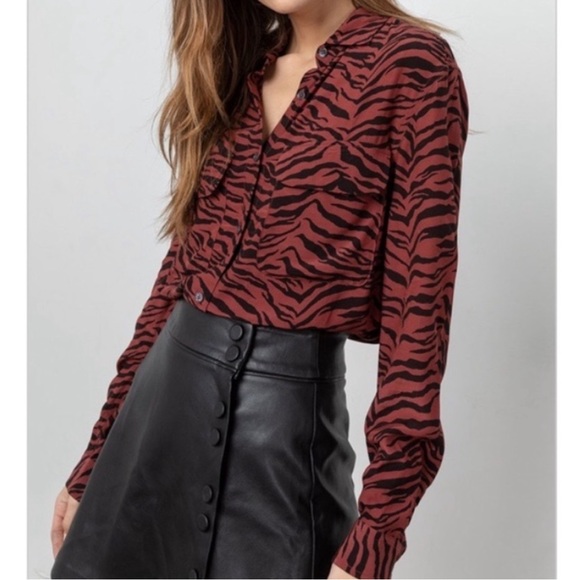 Rails Dries Rust Tiger Stripe Button Down - Picture 1 of 11
